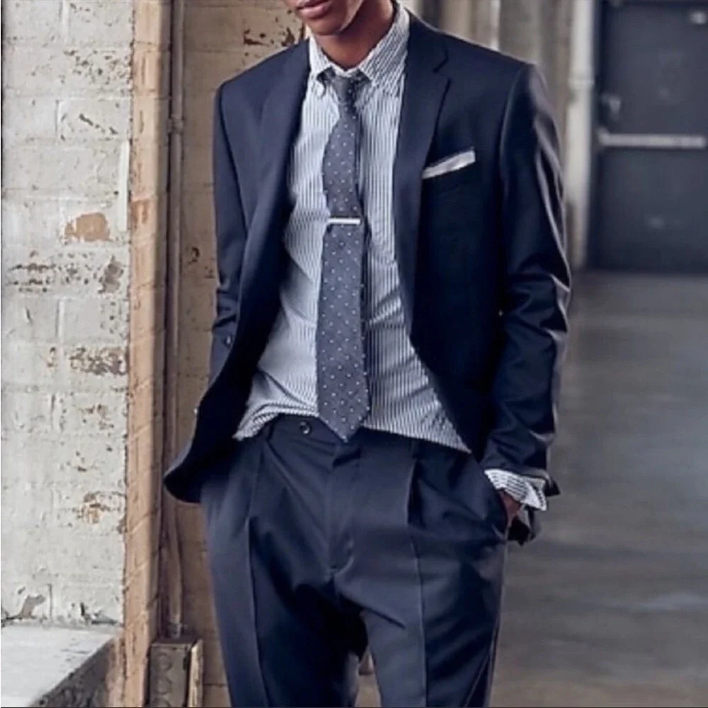 Hickey Freeman Loro Piana Tasmanian‎ Super 120's Blazer in Navy Size 44R
